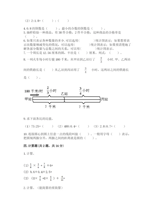 2022人教版六年级上册数学期末测试卷（夺分金卷）.docx