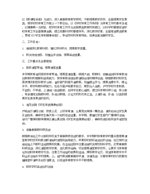 体育教师个人工作计划怎么写