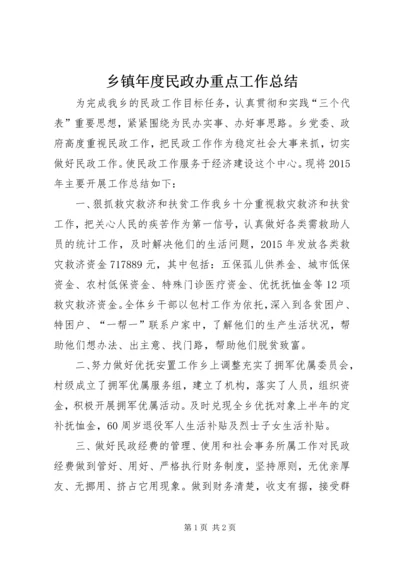 乡镇年度民政办重点工作总结.docx