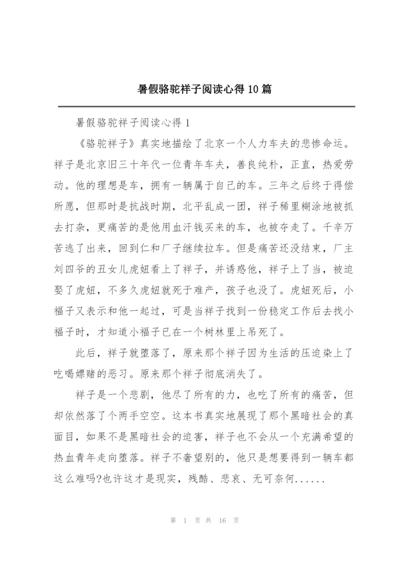 暑假骆驼祥子阅读心得10篇.docx