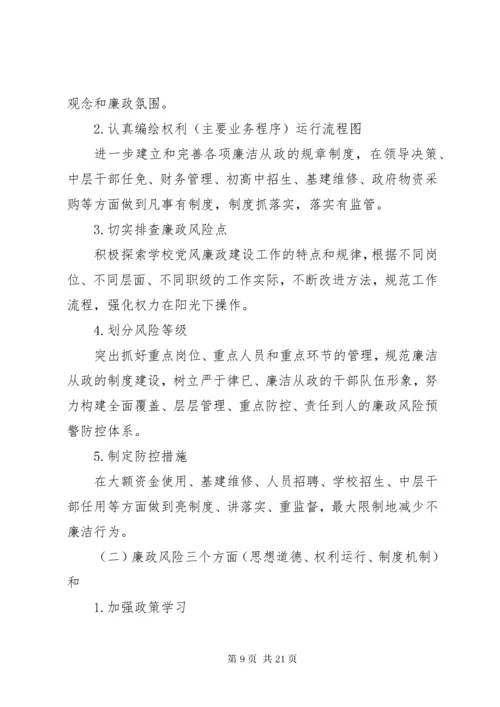 学校廉政风险防控工作开展情况自查报告.docx