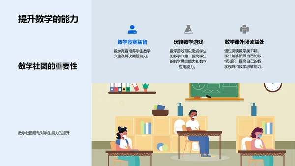 数学学习与社团活动PPT模板