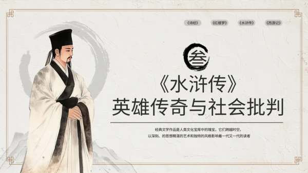 黄色中国风经典文学作品赏析PPT