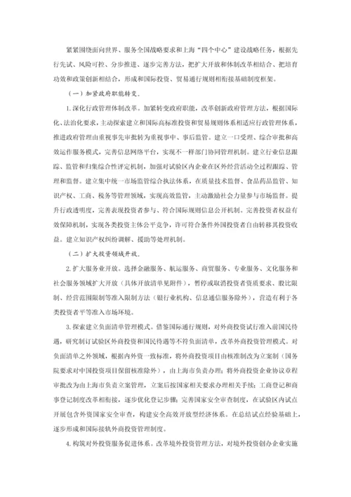 上海自贸易区总体专业方案.docx