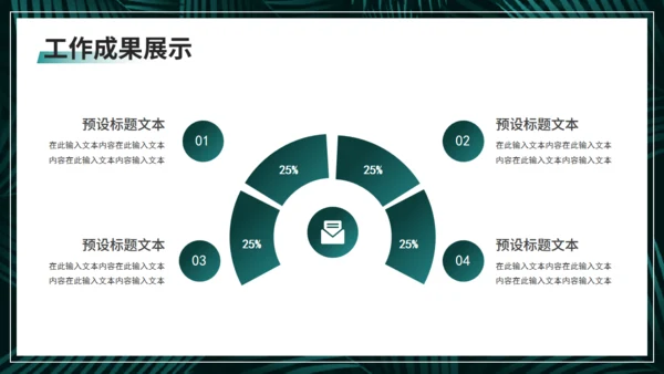 深色绿叶植物系月度复盘工作汇报通用PPT模板