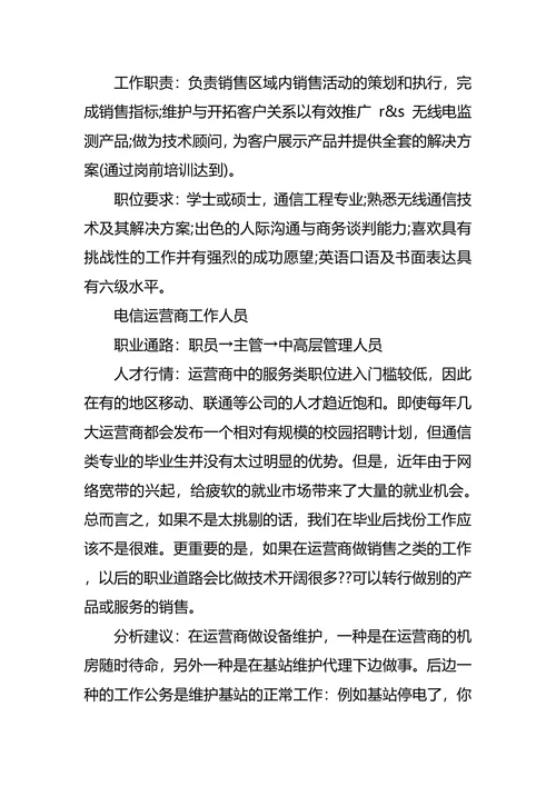 通信职业生涯规划4篇