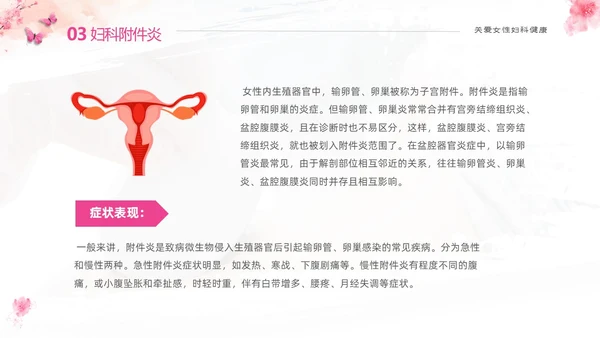 粉色温馨实拍关注女性妇科健康妇科疾病知识讲座PPT