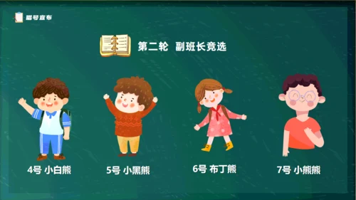 黑板卡通风儿童小学生班委竞选通用PPT模板
