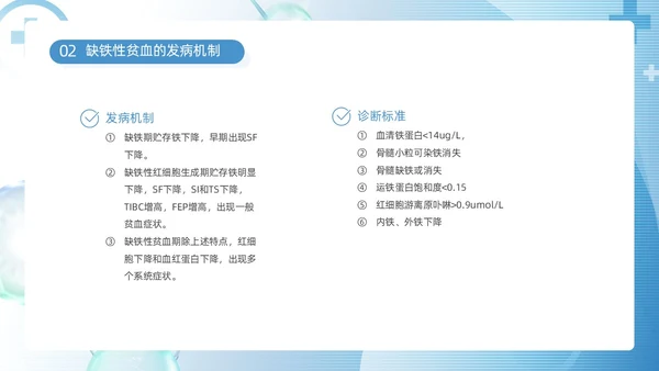 蓝色简约医疗医护缺铁性贫血培训课件动态PPT护理