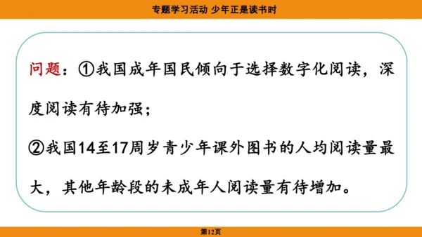 七年级语文上册第四单元专题学习活动《少年正是读书时》课件