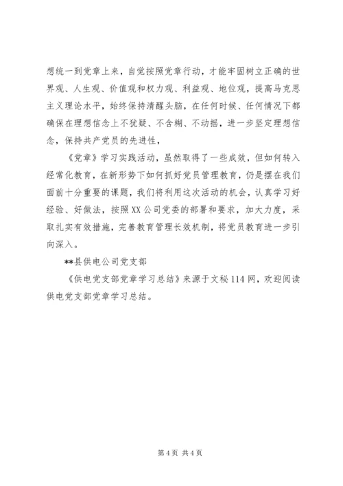 供电党支部党章学习总结.docx