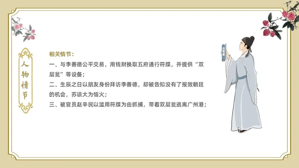白色金色边框中国风长安的荔枝好书推荐PPT读书分享