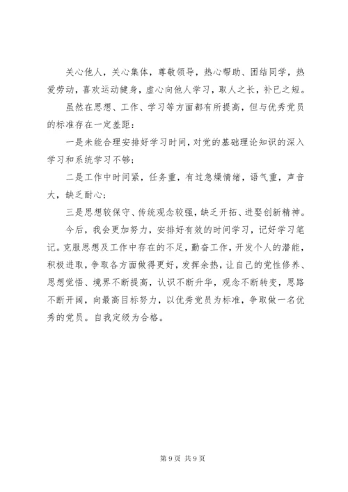 党员民主评议自我评价范文最新版.docx