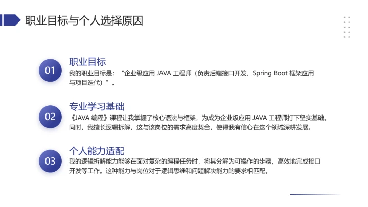 计算机科学与技术专业大学生职业生涯规划发展展示PPT模版