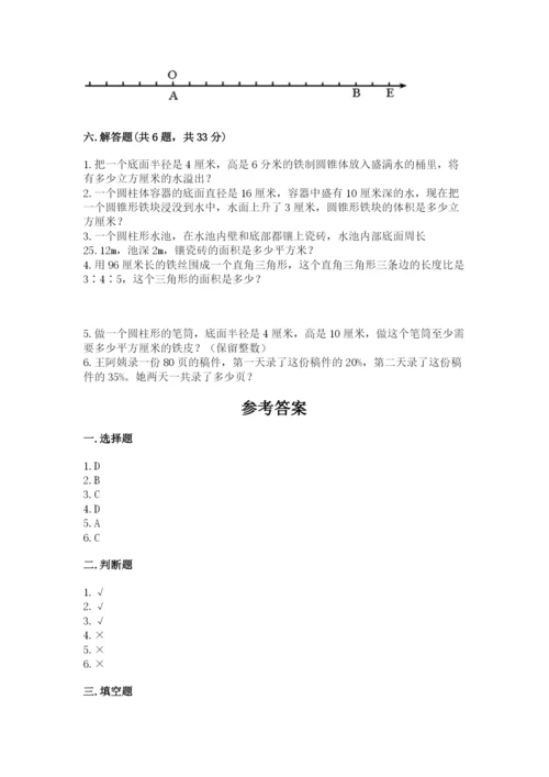 新田县六年级下册数学期末测试卷完整版.docx