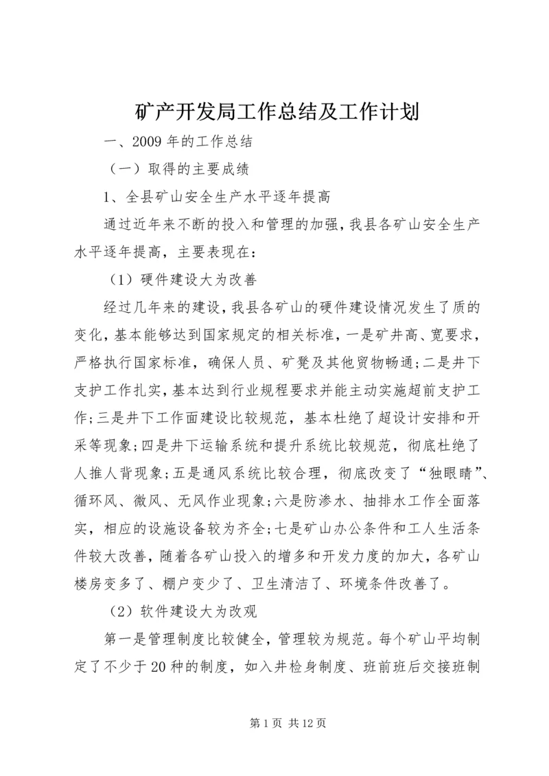 矿产开发局工作总结及工作计划.docx