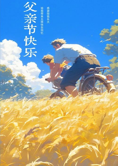快乐回忆父亲节节日海报