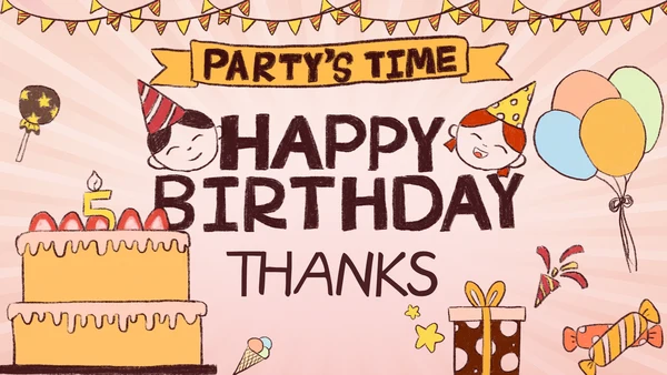 卡通粉色生日会通用PPT模板