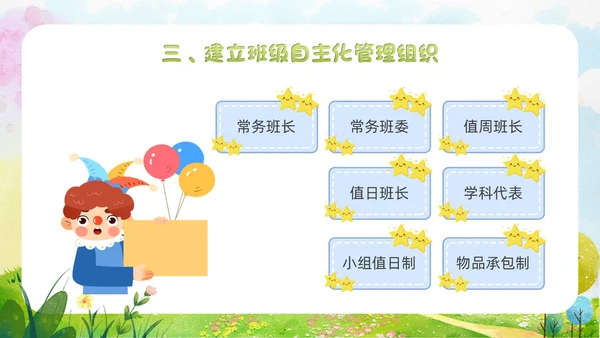 小清新水彩风自主管理，追求卓越班级自主教育管理教师培训ppt