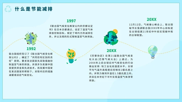 卡通手绘节能减排主题教育PPT模板