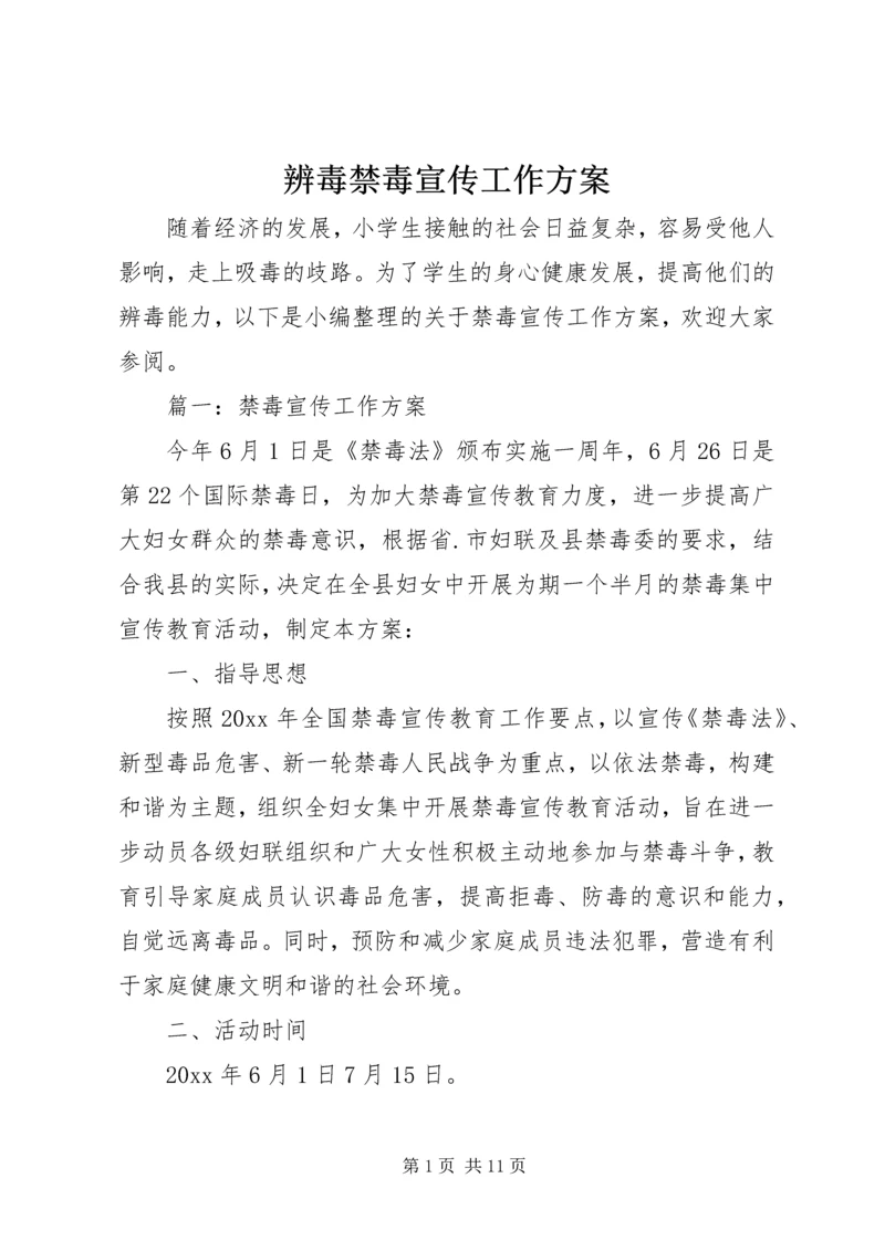 辨毒禁毒宣传工作方案.docx