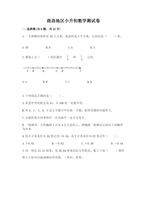 商洛地区小升初数学测试卷及参考答案一套.docx