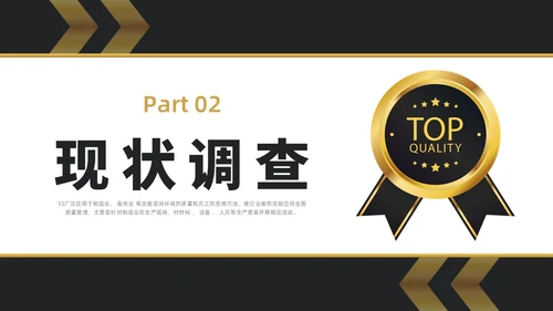 黑金简约商务5S改善报告企业质量复盘PPT质量管理