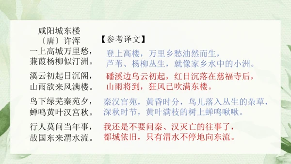 九年级上册第六单元课外古诗词诵读（二）《咸阳城东楼》课件(共15张PPT)