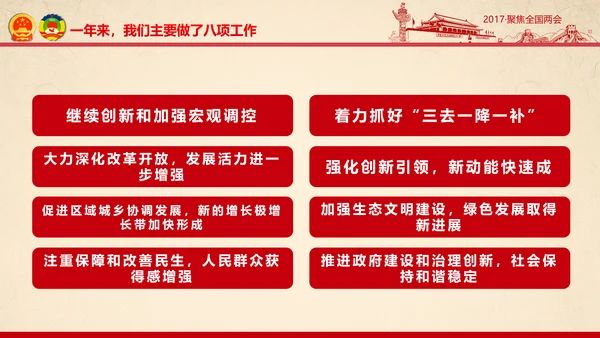 彩墨党政大气聚焦两会精神学习教育PPT