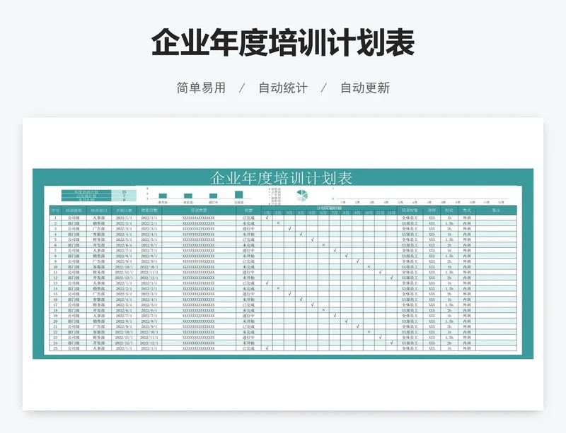 企业年度培训计划表