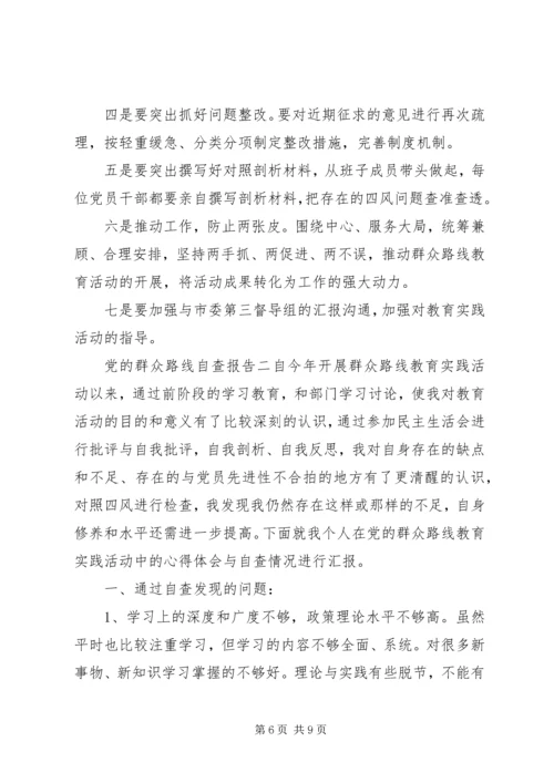 党的群众路线自查报告.docx