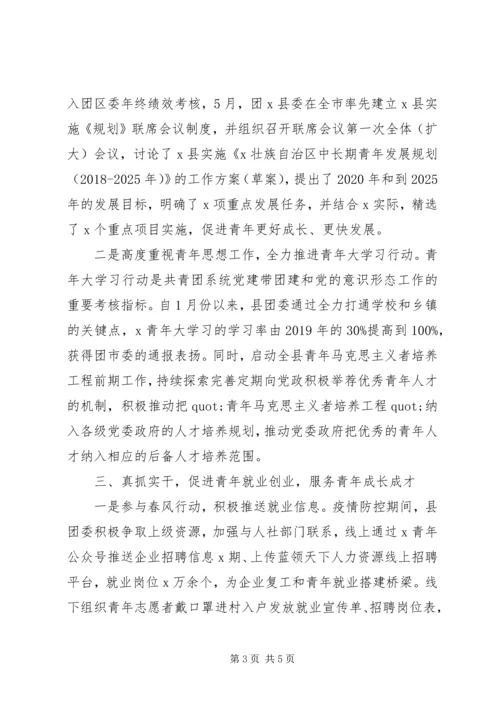 团县委XX年工作情况汇报.docx