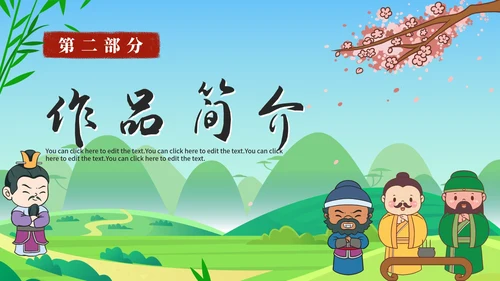 卡通经典名著三国演义导读课件PPT模板