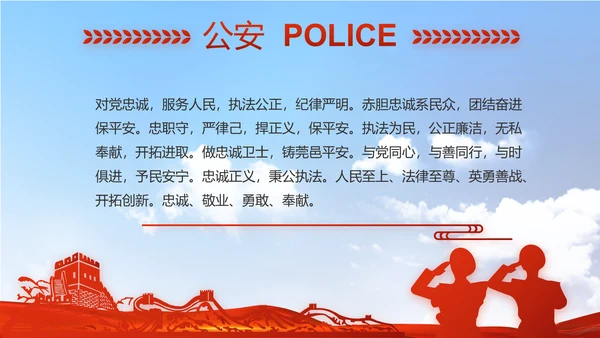 警察公安心向党工作总结计划PPT