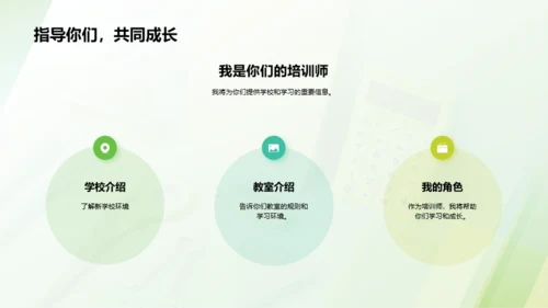 绿色商务现代培训师的开学第一课PPT模板