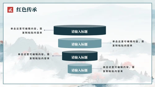 蓝色水墨中国风党政党课学习PPT模板