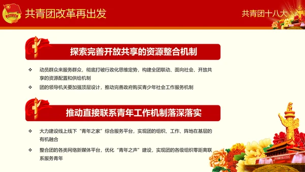 中国共青团十八大精神学习解读PPT模板
