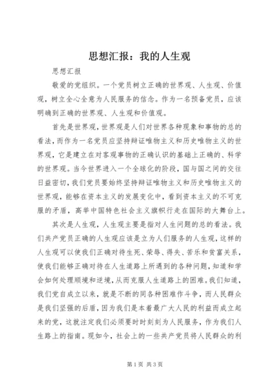 思想汇报：我的人生观 (4).docx