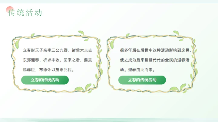 春天立春二十四节气通用PPT模板