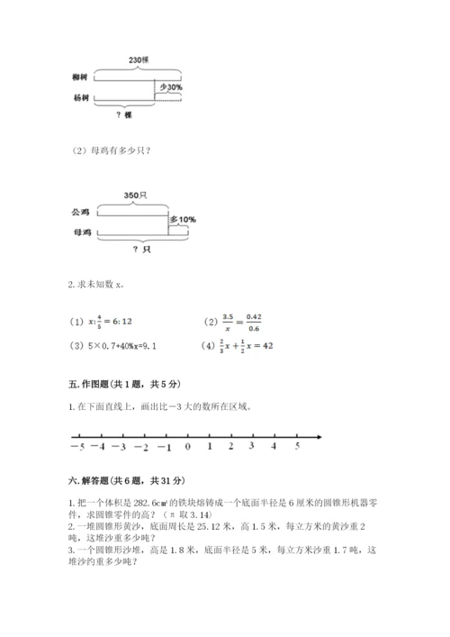 通海县六年级下册数学期末测试卷附精品答案.docx