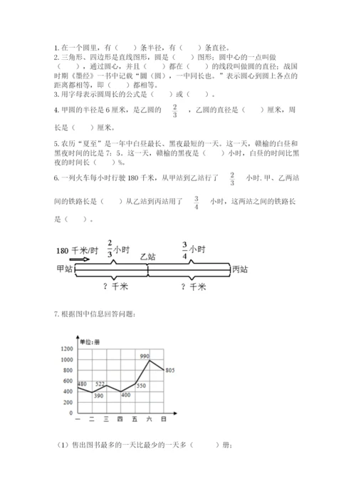 小学数学六年级上册期末考试试卷含答案（轻巧夺冠）.docx