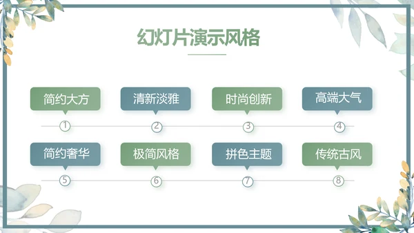 手绘水彩风个人述职报告动态PPT模板