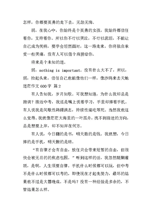 迷茫作文600字