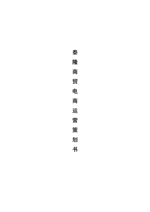 泰隆商贸电商运营策划书.docx