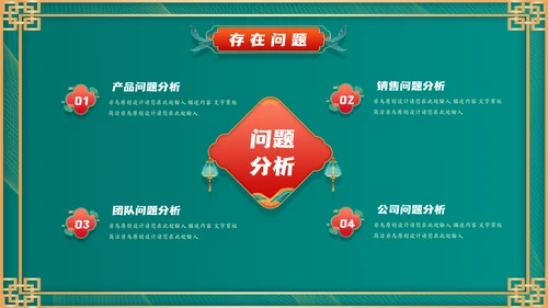 墨绿色新中式工作年终汇报通用PPT模板