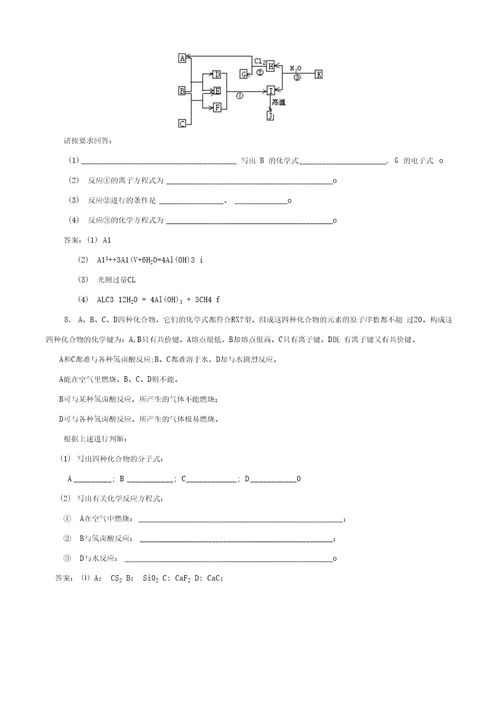 [精题分解]高考化学考前重点题型专项训练—无机推断