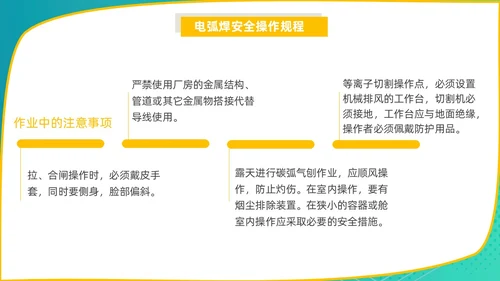 蓝色商务风电焊工安全培训PPT