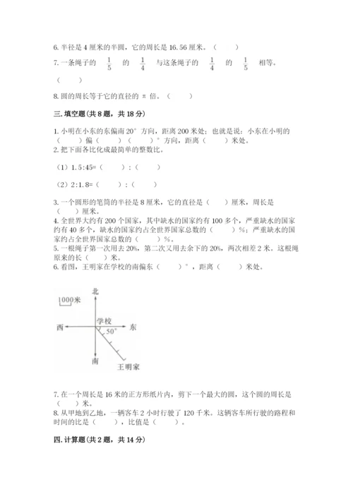2022人教版六年级上册数学期末卷【综合题】.docx
