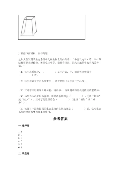 教科版科学六年级下册期末测试卷及答案参考.docx