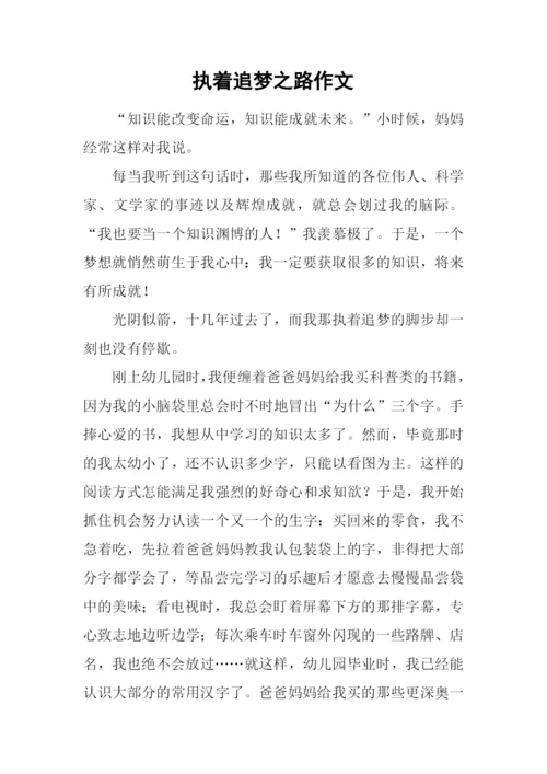 执着追梦之路作文.docx